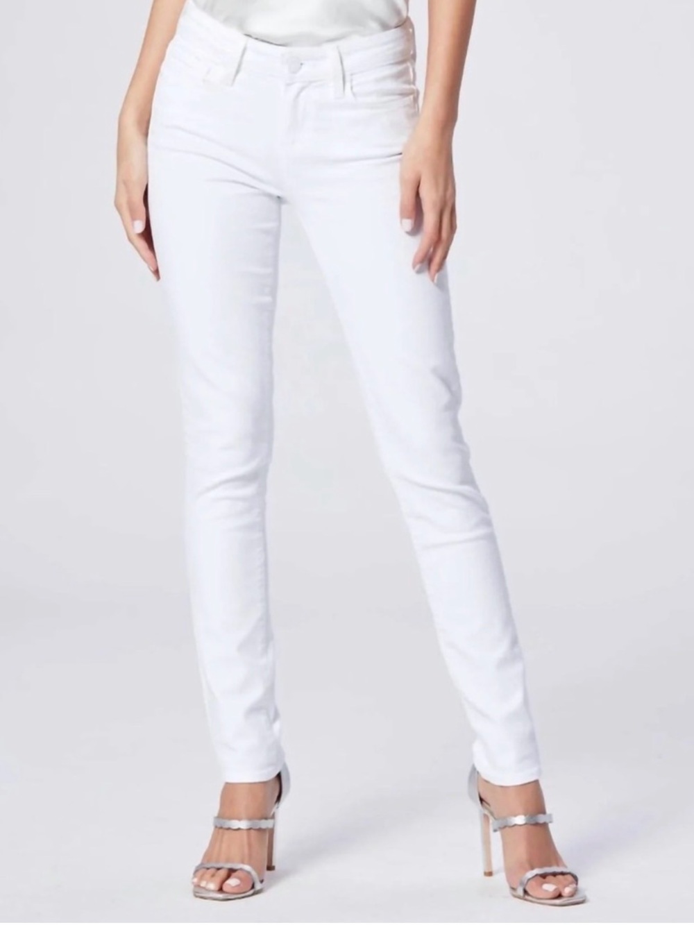 Paige Skyline Ankle Peg Classic White Jeans - Size 28